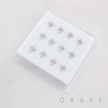 MULTI CZ CROSS CRUCIFIX  316L SURGICAL STEEL L-SHAPE NOSE RING BOX